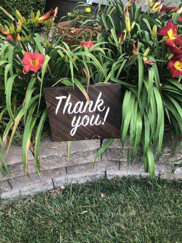 thank you sign for rent