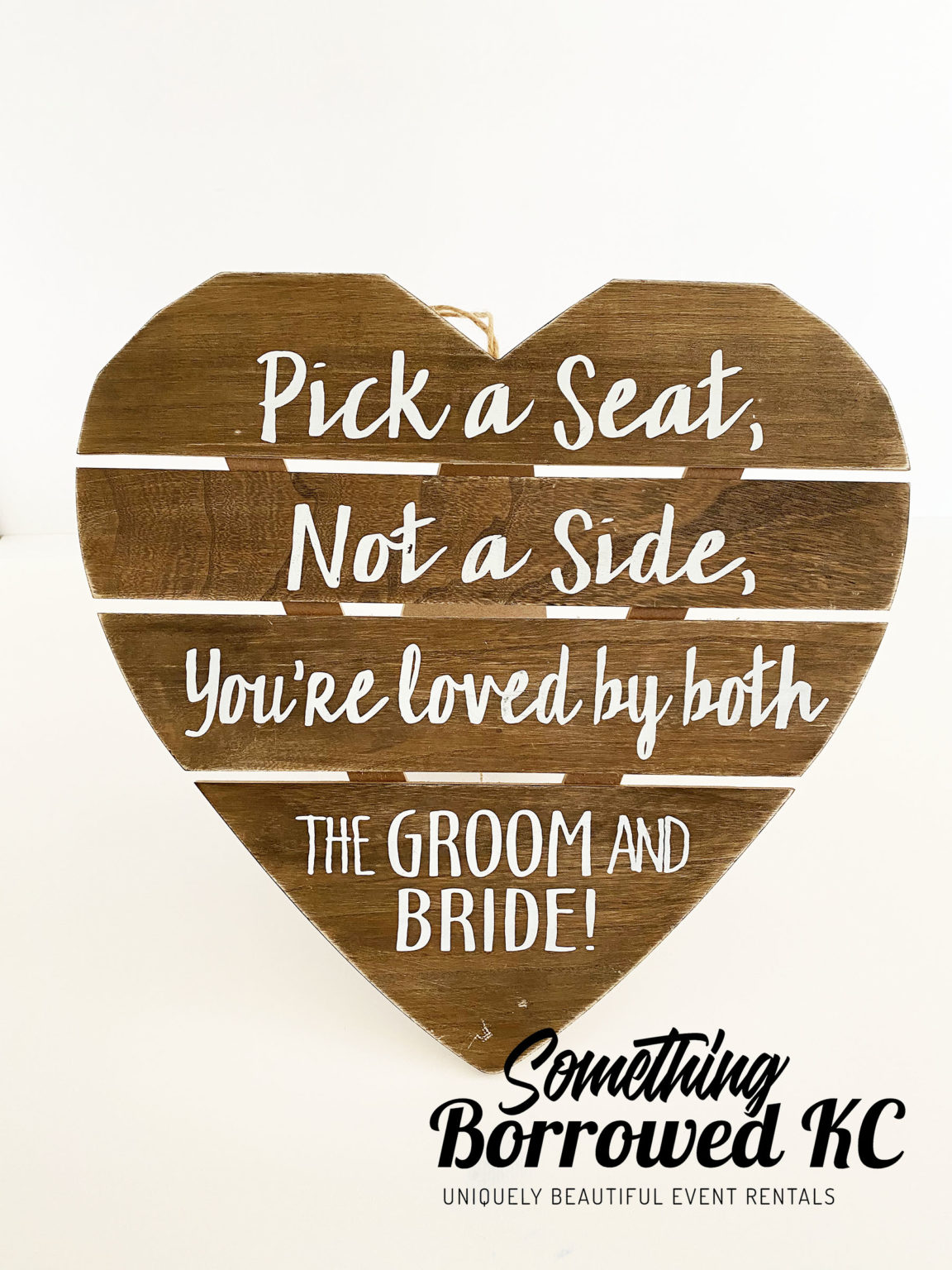 Pick a Seat Not a Side Wood Wedding Sign with Chalkboard Finish (W-037)