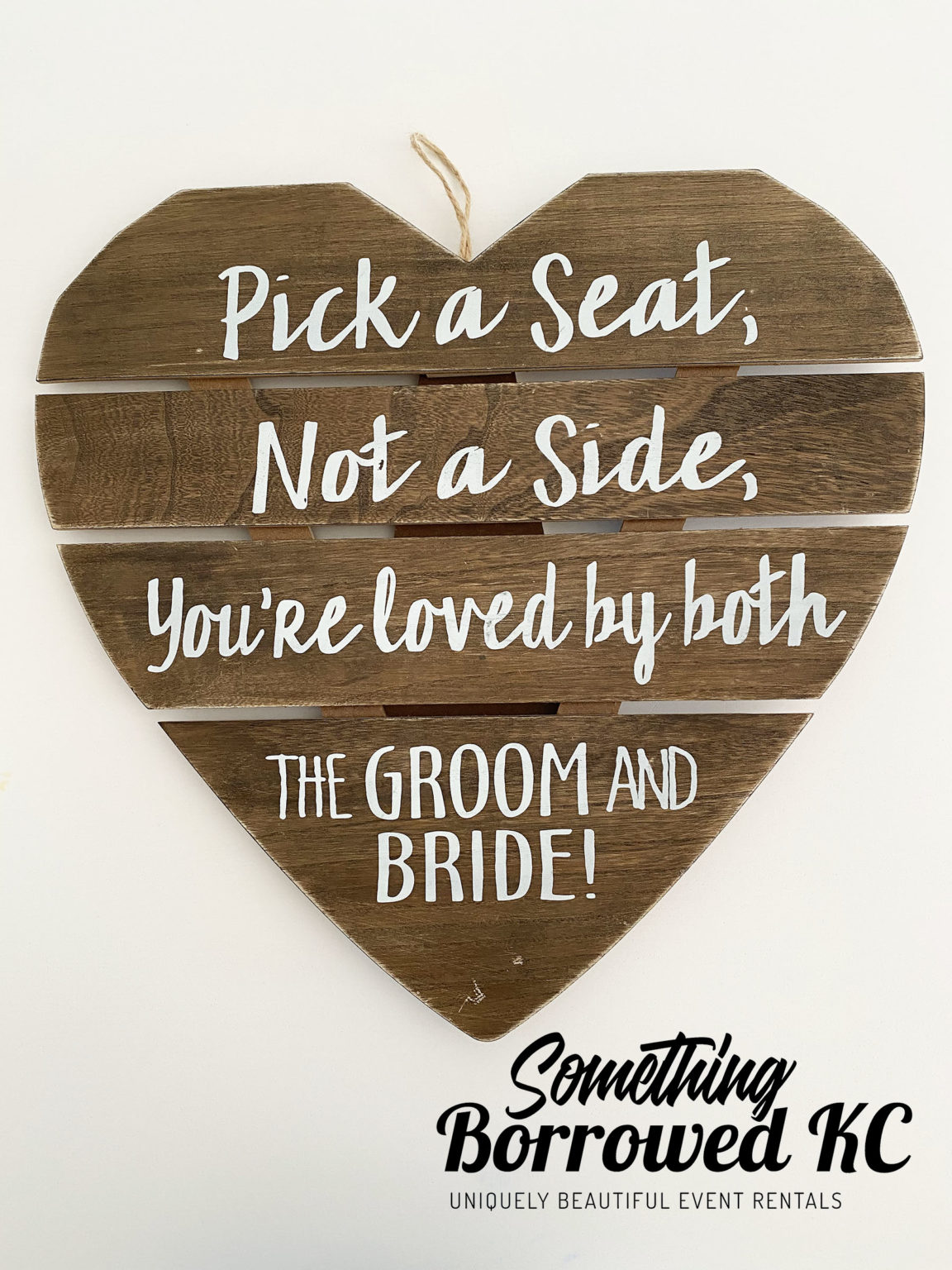 Pick a Seat Not a Side Wood Wedding Sign with Chalkboard Finish (W-037)