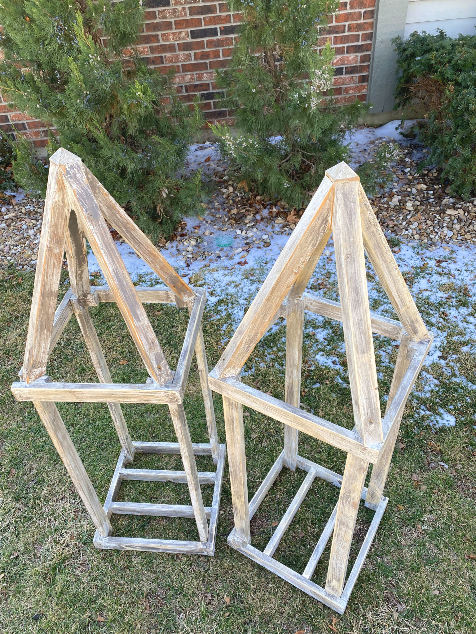 Floor Lanterns Extra Tall Whitewashed Set of 2- $24 | Something Borrowed KC