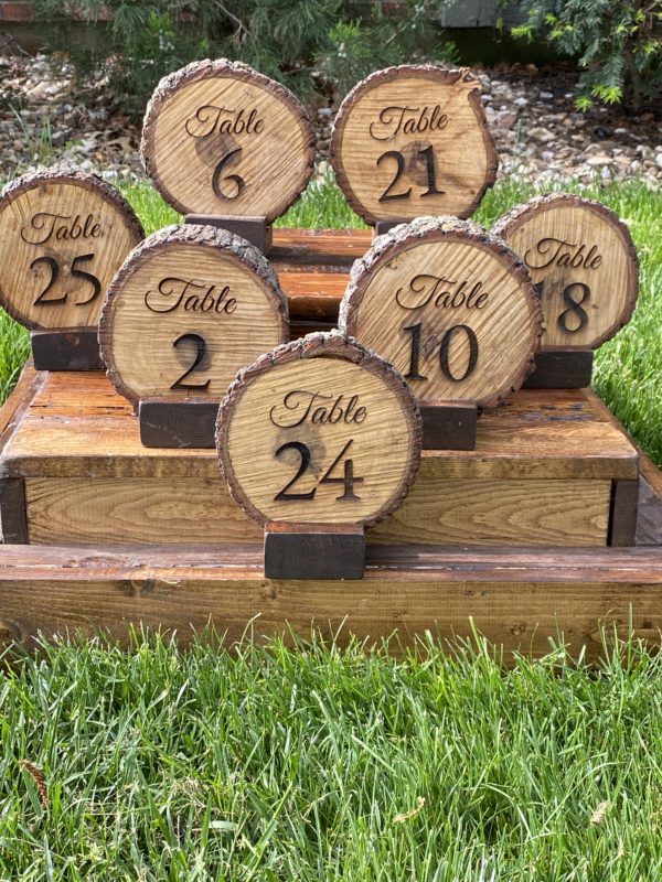 Wood Slice Table Numbers-$2