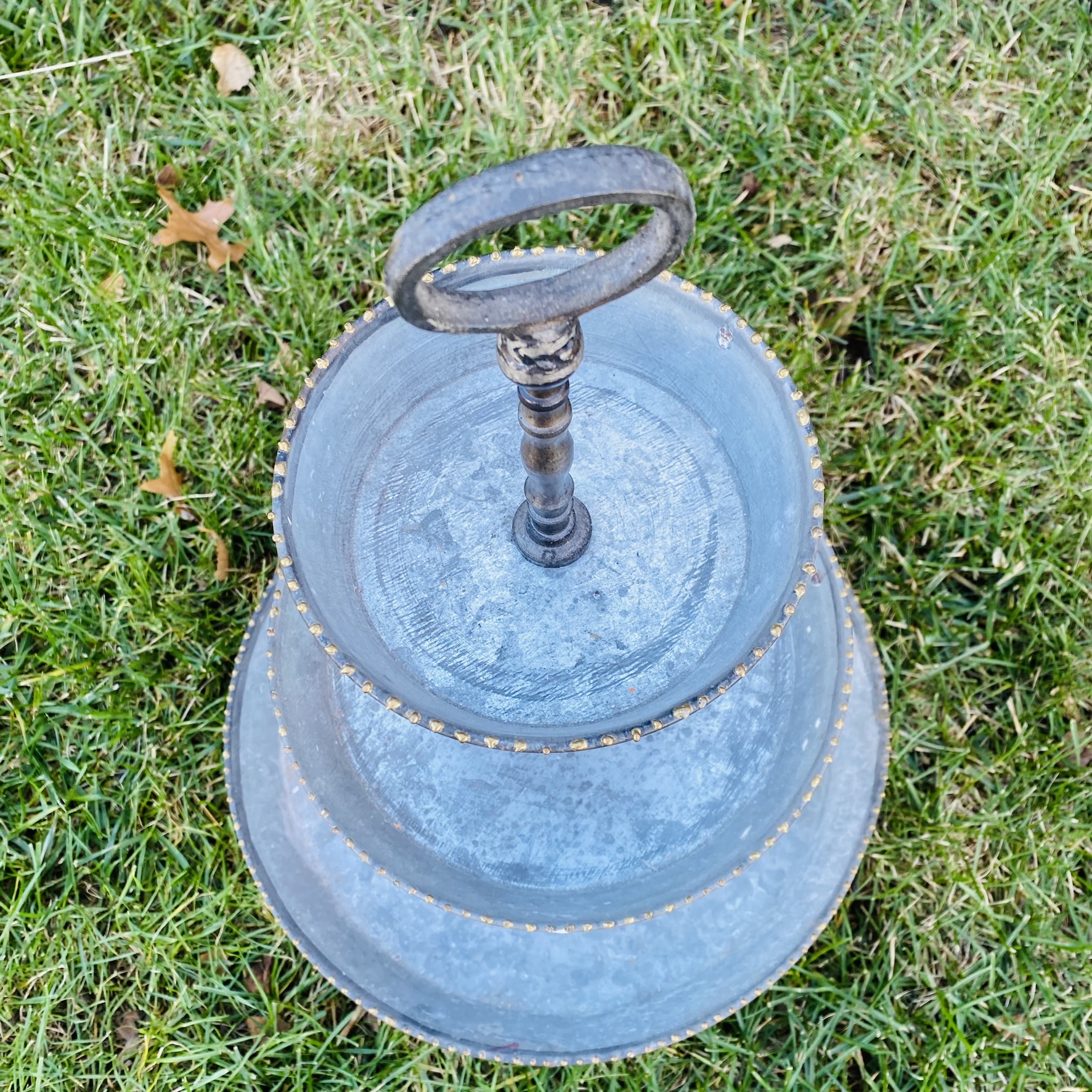 3 Tiered Farmhouse Galvanized Metal Server Tray 5 Something Borrowed Kc