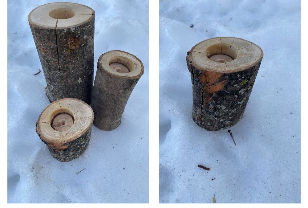 Now Available! Natural Wood Log Tealight Candle Holders